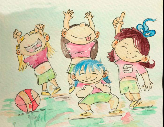 Dibujo Nieva en los Robles