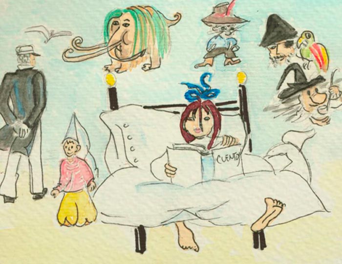 Dibujo Nieva en los Robles