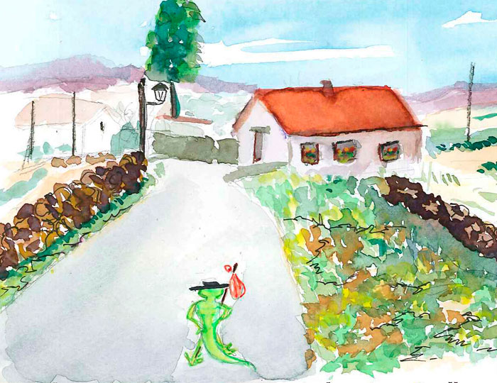 Dibujo Nieva en los Robles