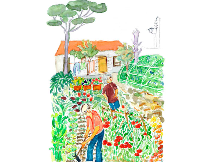 Ilustración Nieva en los Robles