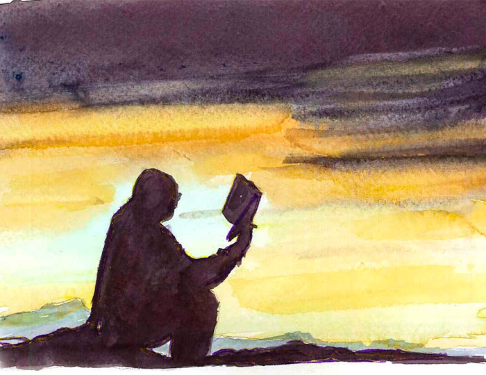 Dibujo Nieva en los Robles