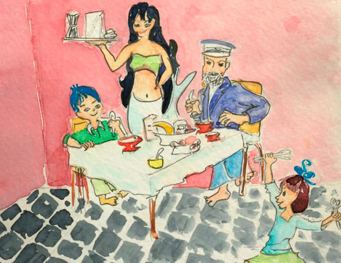 Dibujo Nieva en los Robles